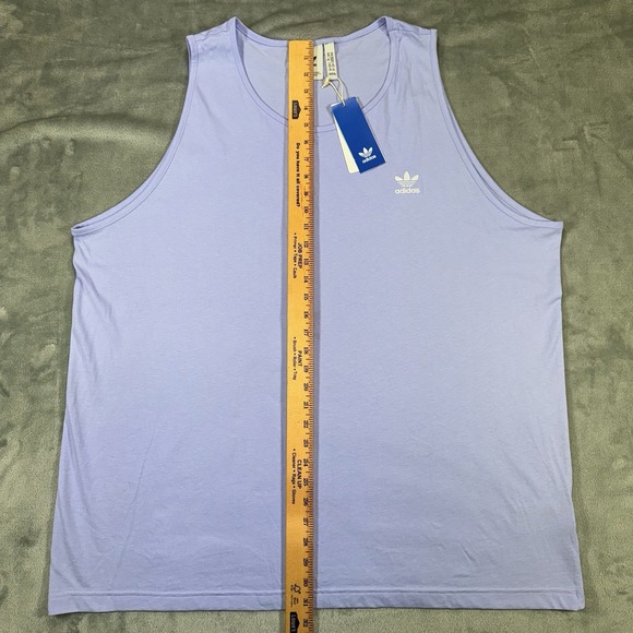 Adidas Mens 2XL Originals Essentials Embroidered Trefoil Tank Top Periwinkle XXL - Picture 7 of 10